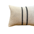 Grain sack throw pillows with black stripes 