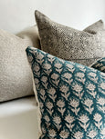 teal floral pillow covers