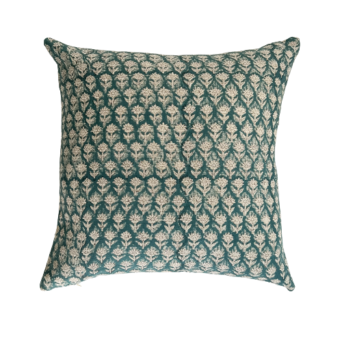 teal floral pillow covers