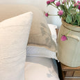 White Mud Cloth Long Lumbar Pillow | Oversized White Lumbar Pillows - Studio Pillows