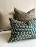 teal floral pillow covers