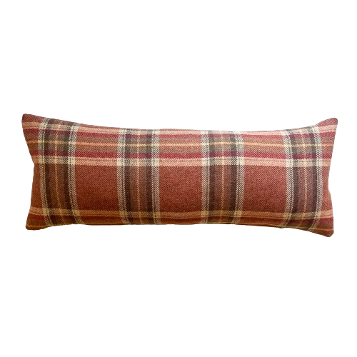 Soft Red Wool Plaid Pillows - Studio Pillows