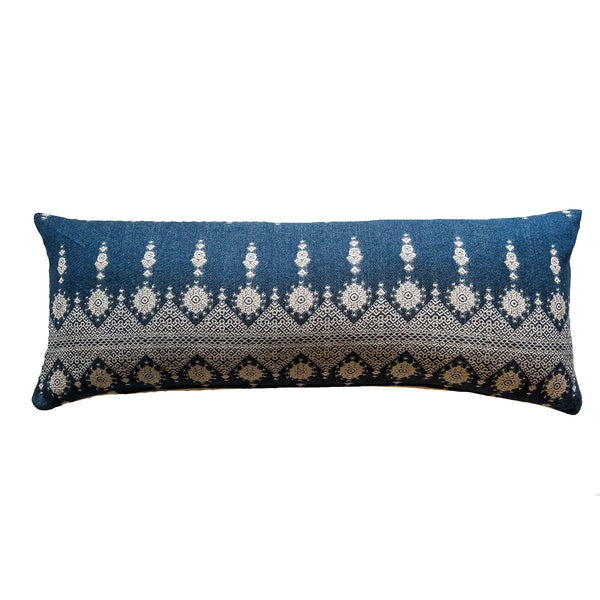 14x36 Blue Woven Pillow Cover | Textile is from India - Studio Pillows