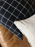 Linen Black & White Check Pillow Cover - SAMUEL - Studio Pillows