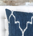 Stylish navy ikat pillows - PORTER - Studio Pillows