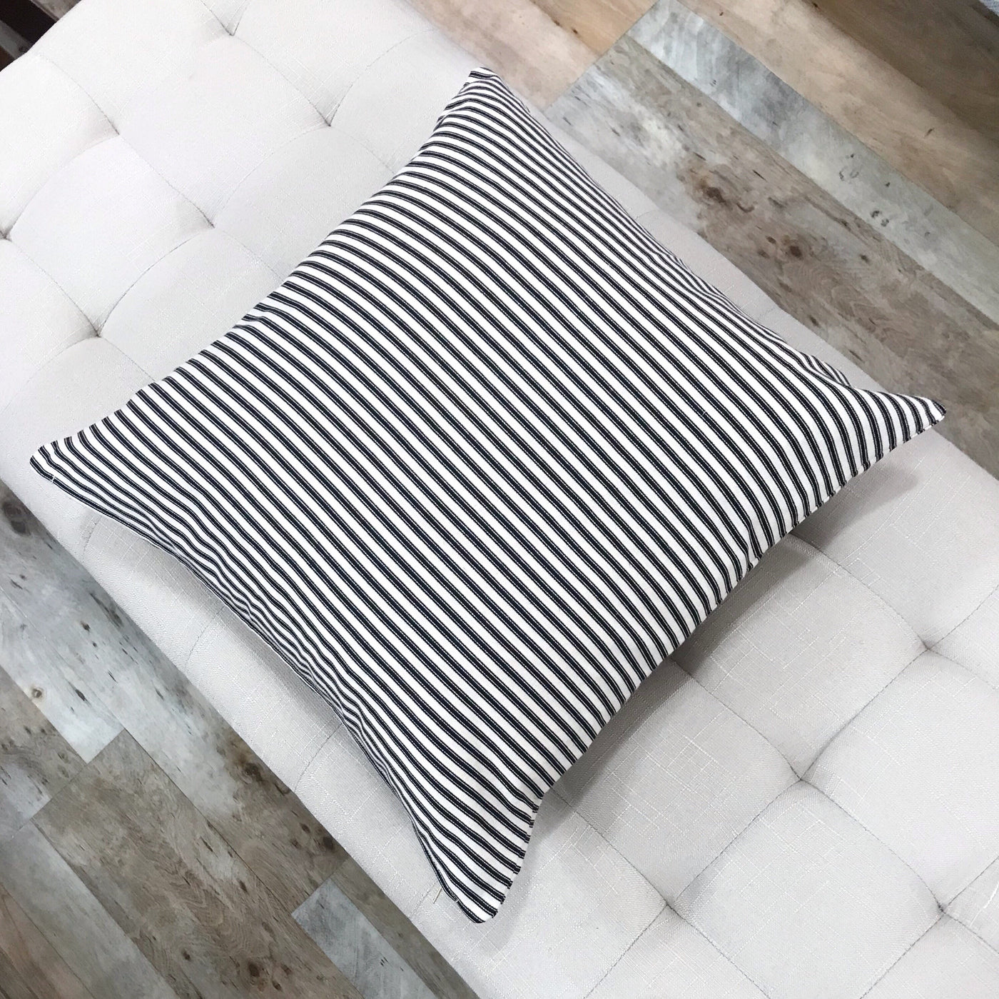 Classic black ticking stripe pillow - ELLA - Studio Pillows