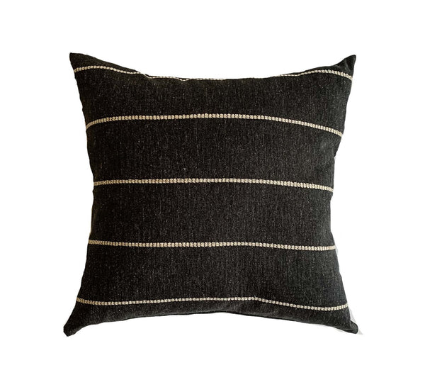 Textured Black Stripe Pillow - Birch - Studio Pillows
