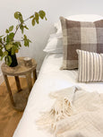 French Laundry Pillow | Java Brown Check Pillows - Studio Pillows