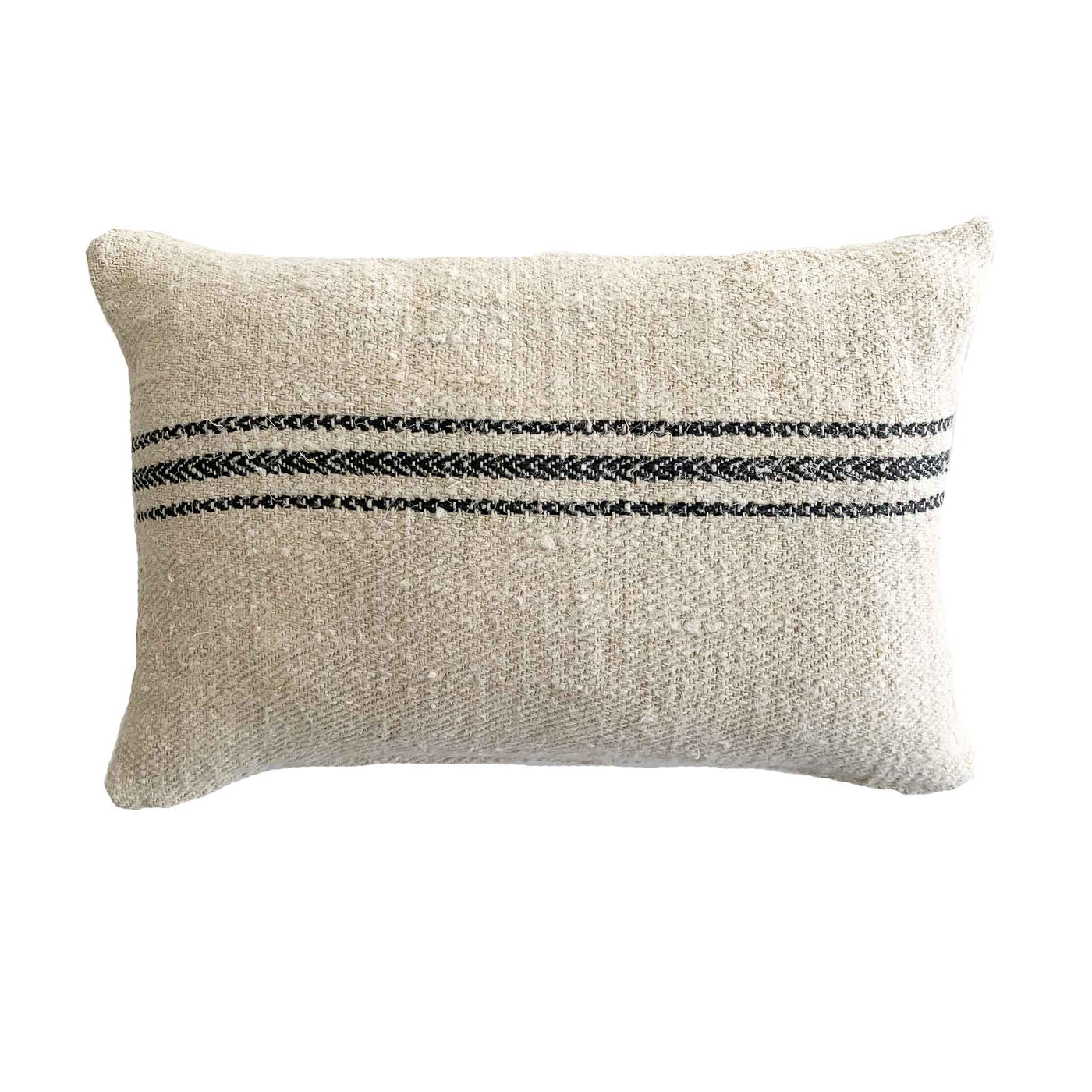 14x20 Antique Grain Sack With Black Stripes - Studio Pillows
