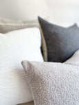 oatmeal boucle decorative pillows 