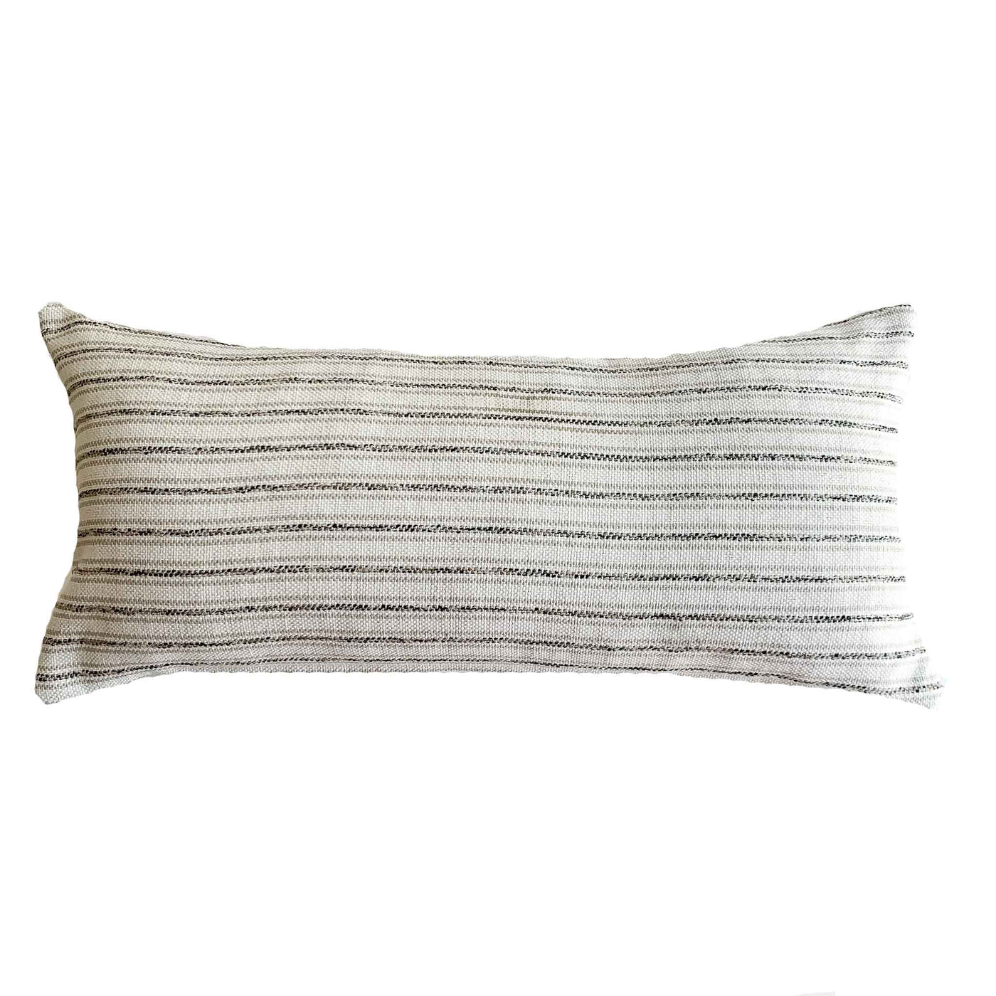 Jute Stripe Neutral Stripe Lumbar - Studio Pillows