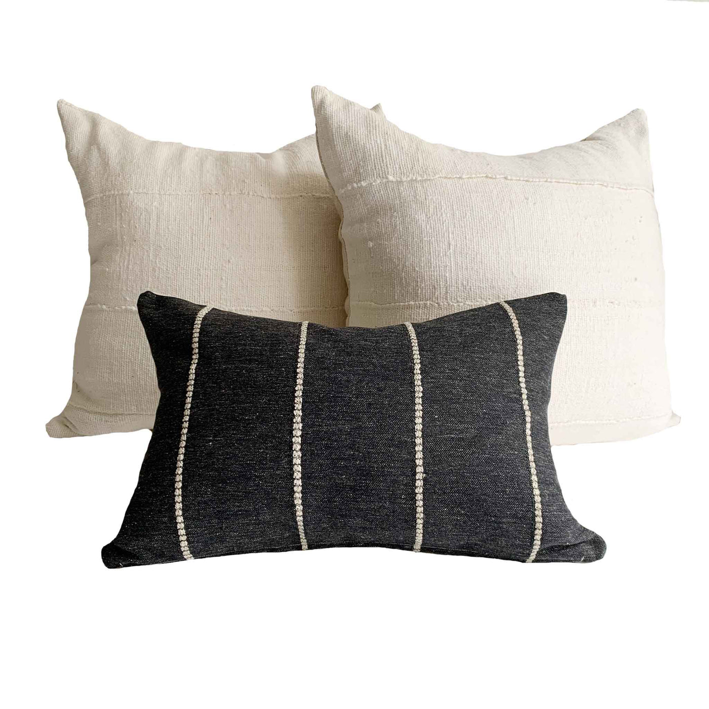 Studio Pillows | White Mud Cloth Pillow Combination #22 | Sofa Combo - Studio Pillows