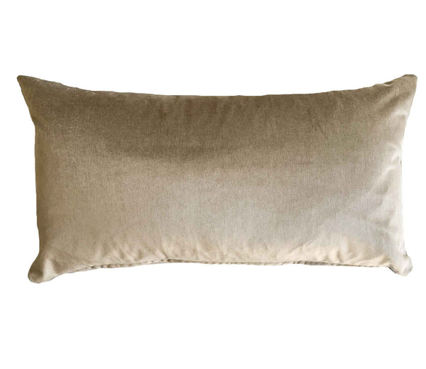 Velvet Neutral Pillow | Designer fabric by Shumacher - Studio Pillows