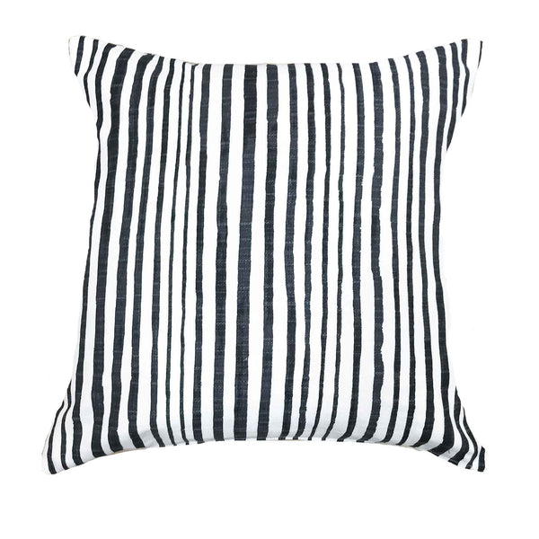 Luxe linen black and white stripe pillows - DIEGO - Studio Pillows