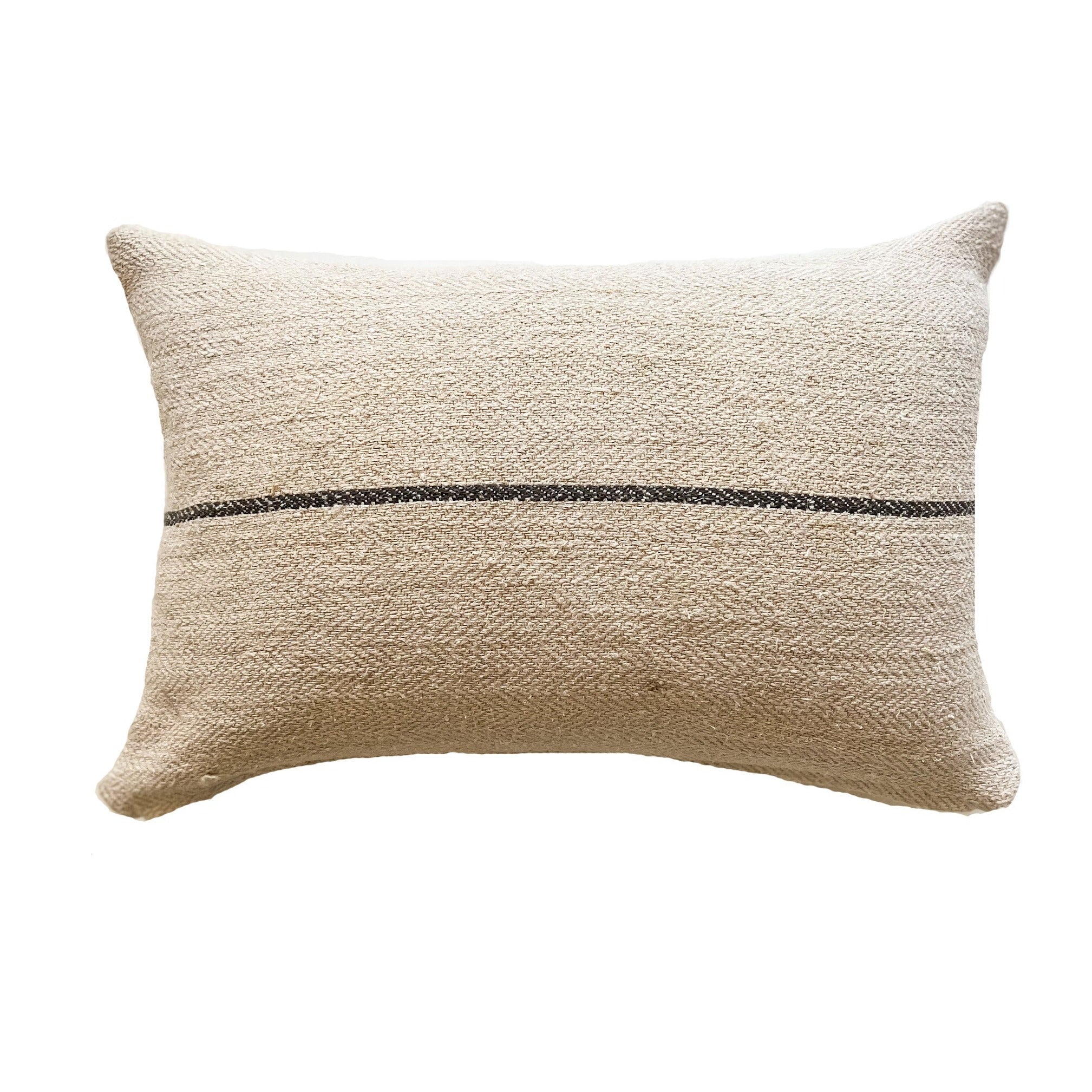 Grain sack lumbar store pillow