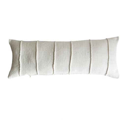 Long white top lumbar pillow