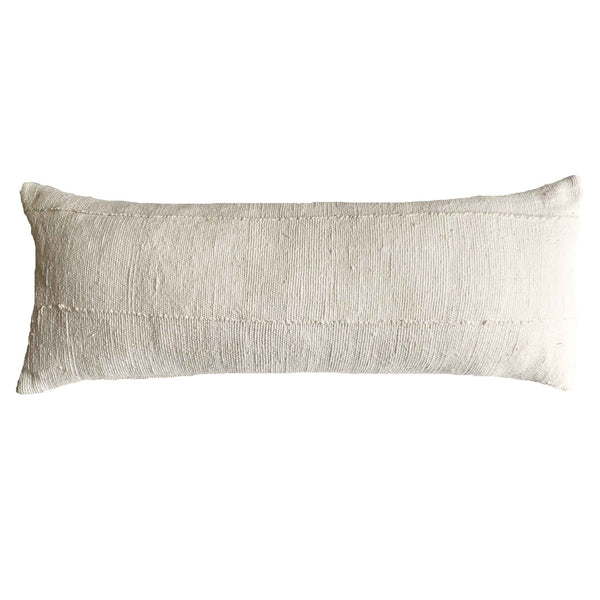 SOLD OUT! SALE 14x36 White Mud Cloth Long Lumbar | Insert Included - Studio Pillows